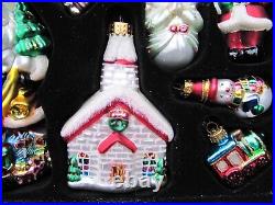 Macy's Holiday Lane 39 Piece Glass Ornament Set In Locking Wooden Box With Key