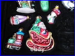 Macy's Holiday Lane 39 Piece Glass Ornament Set In Locking Wooden Box With Key