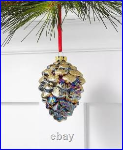 Macy's Holiday Lane Midnite Blue Glass Blue Pinecone Ornament Set Of 12 New Box Macy's Holiday Lane Midnite Blue Glass Blue Pinecone Ornament Set Of 12 New Box