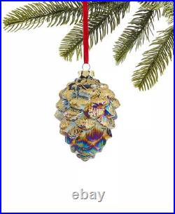 Macy's Holiday Lane Midnite Blue Glass Blue Pinecone Ornament Set Of 12 New Box Macy's Holiday Lane Midnite Blue Glass Blue Pinecone Ornament Set Of 12 New Box