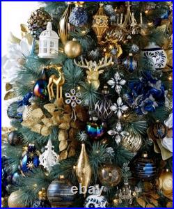 Macy's Holiday Lane Midnite Blue Glass Blue Pinecone Ornament Set Of 12 New Box Macy's Holiday Lane Midnite Blue Glass Blue Pinecone Ornament Set Of 12 New Box