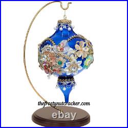 Mark Roberts King's Jewel Extra Fancy Finial, Blue Floral Gem Pearl NEW 2024 Mark Roberts King's Jewel Extra Fancy Finial, Blue Floral Gem Pearl NEW 2024