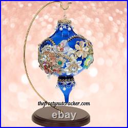 Mark Roberts King's Jewel Extra Fancy Finial, Blue Floral Gem Pearl NEW 2024 Mark Roberts King's Jewel Extra Fancy Finial, Blue Floral Gem Pearl NEW 2024