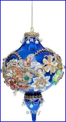 Mark Roberts King's Jewel Extra Fancy Finial, Blue Floral Gem Pearl NEW 2024 Mark Roberts King's Jewel Extra Fancy Finial, Blue Floral Gem Pearl NEW 2024