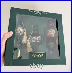 Marquis Waterford Royal Gem Handcrafted Blown Glass Christmas Ornament Set 3