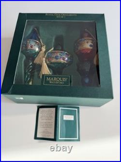 Marquis Waterford Royal Gem Handcrafted Blown Glass Christmas Ornament Set 3