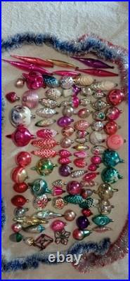 Massive Wholesale Lot of 90 Vintage Glass Christmas Ornaments Soviet Mid-Century