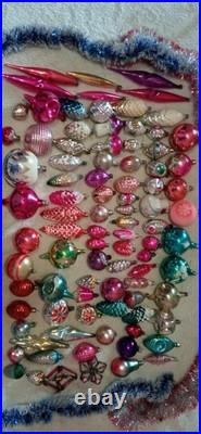 Massive Wholesale Lot of 90 Vintage Glass Christmas Ornaments Soviet Mid-Century