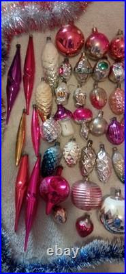 Massive Wholesale Lot of 90 Vintage Glass Christmas Ornaments Soviet Mid-Century