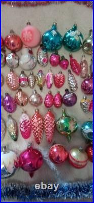 Massive Wholesale Lot of 90 Vintage Glass Christmas Ornaments Soviet Mid-Century