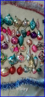 Massive Wholesale Lot of 90 Vintage Glass Christmas Ornaments Soviet Mid-Century