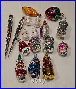Mercury Glass Christmas Ornaments Lot Czech Slovakia USA Mixed