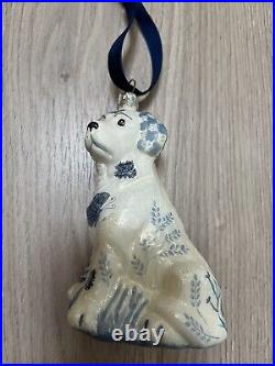 Mercury Glass VTG Christmas Ornament Staffordshire Dog &Cat! Hand painted 4.5