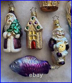Mix of Vintage Purple Inge Glas Ornaments Made in Germany, Poland Mix of Vintage Purple Inge Glas Ornaments Made in Germany, Poland