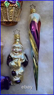 Mix of Vintage Purple Inge Glas Ornaments Made in Germany, Poland Mix of Vintage Purple Inge Glas Ornaments Made in Germany, Poland