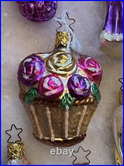 Mix of Vintage Purple Inge Glas Ornaments Made in Germany, Poland Mix of Vintage Purple Inge Glas Ornaments Made in Germany, Poland