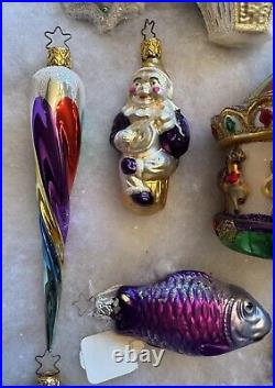Mix of Vintage Purple Inge Glas Ornaments Made in Germany, Poland Mix of Vintage Purple Inge Glas Ornaments Made in Germany, Poland