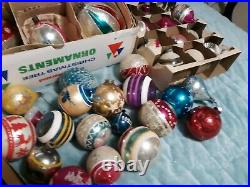 Mixed Lot 50 Vintage Antique Blown Glass Christmas Ornaments