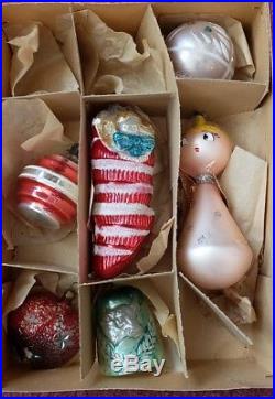 Mixed Lot of 17 Antique Mercury Glass & Vintage Felt, Glass Ceramic Christmas