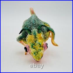 Morawski Chameleon Glass Christmas Ornament Clip On Green & Pink SUPER RARE