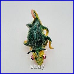 Morawski Chameleon Glass Christmas Ornament Clip On Green & Pink SUPER RARE