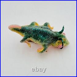 Morawski Chameleon Glass Christmas Ornament Clip On Green & Pink SUPER RARE