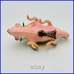 Morawski Chameleon Glass Christmas Ornament Clip On Green & Pink SUPER RARE