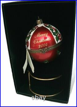 Mostowski Komozja Glass Egg Christmas Ornament With Carriage Poland Red Green