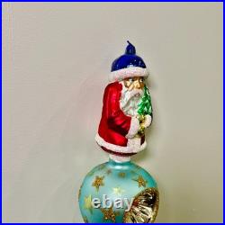 NEW 1999 Christopher Radko Twilight Santa Finial Christmas Tree Topper 14-1/2 in