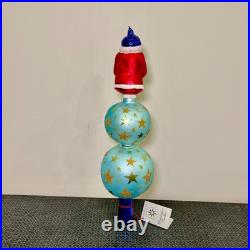 NEW 1999 Christopher Radko Twilight Santa Finial Christmas Tree Topper 14-1/2 in
