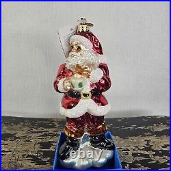 NEW Christopher Radko Snacktime Santa Glass Christmas Ornament with Tag 01-0096-0