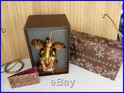 NEW Jay Strongwater glass CHRISTMAS ORNAMENT DRAGON