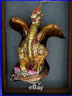 NEW Jay Strongwater glass CHRISTMAS ORNAMENT DRAGON