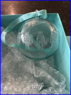 NEW Never Hung Tiffany & Co. Crystal Etched Ball Bauble Christmas Ornament 2018