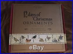 NEW Williams-Sonoma 12 Twelve Days of Christmas Glass Ornaments SET/12 VERY RARE