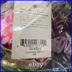 NIB Christopher Radko Glass Christmas Ornament ESCAPADE ASST 2 #83B Drop Ball