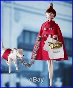 NIB De Carlini Neiman Marcus Shoppe with a Dog Christmas Ornament