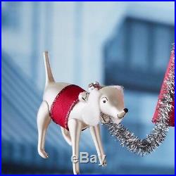 NIB De Carlini Neiman Marcus Shoppe with a Dog Christmas Ornament