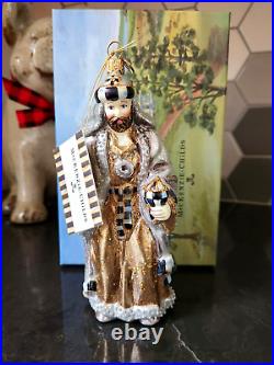 NIB Mackenzie-Childs MELCHIOR Wise Man Glass Christmas Ornament Made in Poland