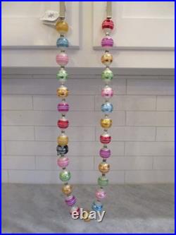 NOS VINTAGE CHRISTOPHER RADKO RAINBOW BALL/BEAD GARLAND (2) 36 each GERMANY