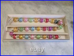 NOS VINTAGE CHRISTOPHER RADKO RAINBOW BALL/BEAD GARLAND (2) 36 each GERMANY