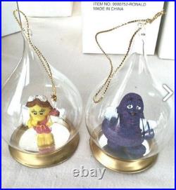 NOS Vintage Mcdonald's Teardrop Christmas Ornaments Blown Glass RAREST Set Of 4