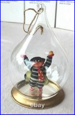 NOS Vintage Mcdonald's Teardrop Christmas Ornaments Blown Glass RAREST Set Of 4