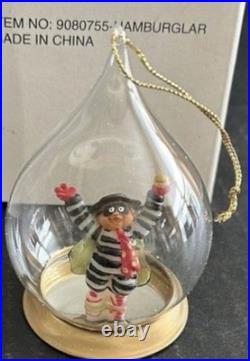NOS Vintage Mcdonald's Teardrop Christmas Ornaments Blown Glass RAREST Set Of 4
