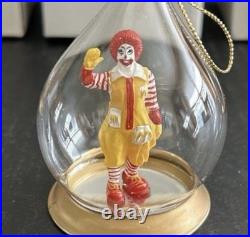 NOS Vintage Mcdonald's Teardrop Christmas Ornaments Blown Glass RAREST Set Of 4