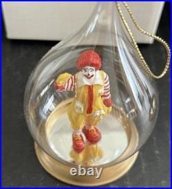 NOS Vintage Mcdonald's Teardrop Christmas Ornaments Blown Glass RAREST Set Of 4