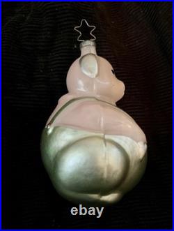 NOT GOING LOWER. VINTAGE Glass Christmas Ornament PIG PIGLET Germany Russia