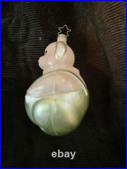 NOT GOING LOWER. VINTAGE Glass Christmas Ornament PIG PIGLET Germany Russia
