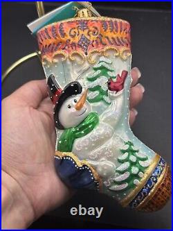 NWT RARE Christopher Radko PORTRAIT STOCKING Feathered Friends Ornament 1013568