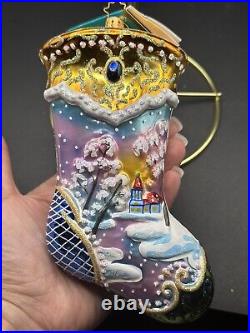 NWT RARE Christopher Radko PORTRAIT STOCKING Nichola's Journey Ornament 1013572